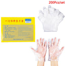 200pcs Disposable Gloves PE Plastic Film Fingers Clean Gloves Hair Dye Glo-OZ