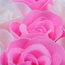 9Pcs Scented Rose Flower Petal Bath Body Soap Wedding Party Gift(Pink+White