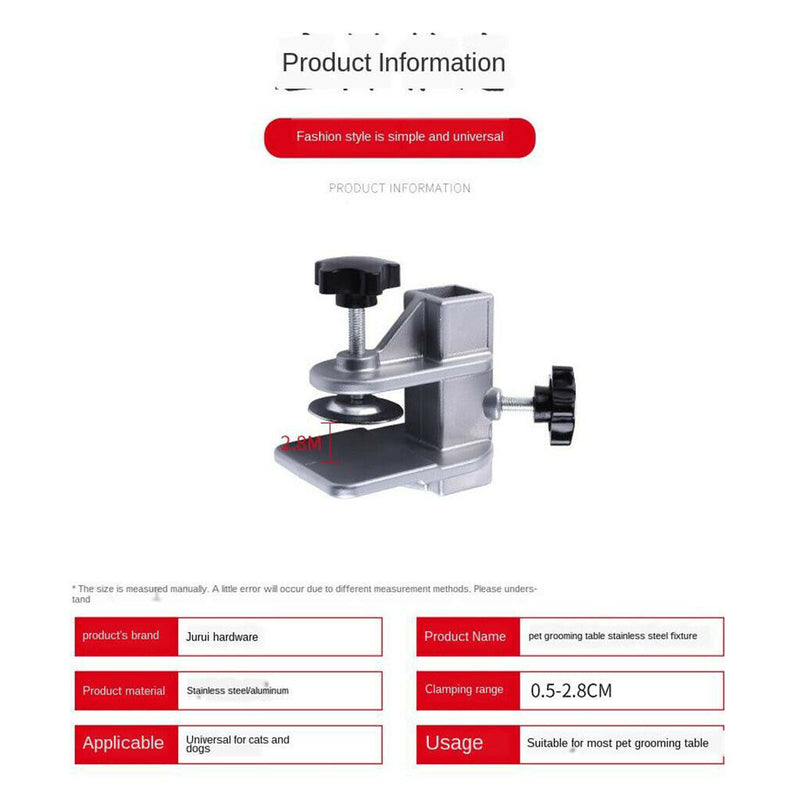 Heavy Duty Pet Grooming Table Arm Clamp Attach Arms to Tables Cat Dog 23x23mm