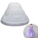 White Children Petticoat A-Line 3 Hoops One Layer Kids Crinoline Lace Trim  N3N1