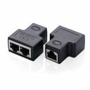 RJ45 Splitter Adapter 1 to2 Dual Female Port CAT5 6 LAN Ethernet Connector Stock