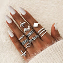 10pcs/set Bohemia Carved Rings Women Hollow Out Flower Knuckle Ring Jewelry
