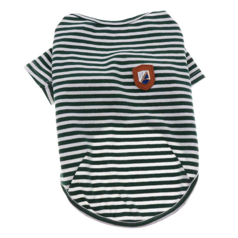 2Pieces Summer Pet Dog T-shirt Puppy Teddy Stripped