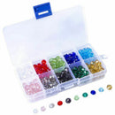 300 Pcs Glass Beads, 8mm 10 Color Faceted Beads Crystal Beads for Jewelry M L1I1
