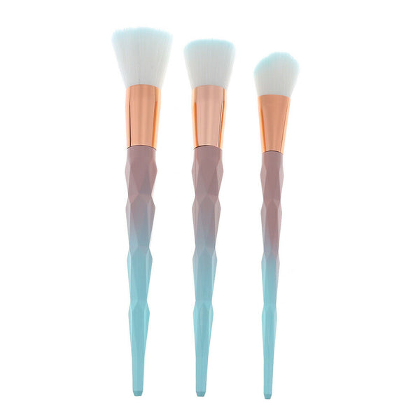 3pcs Diamond Pink Gradient Green Makeup Brush