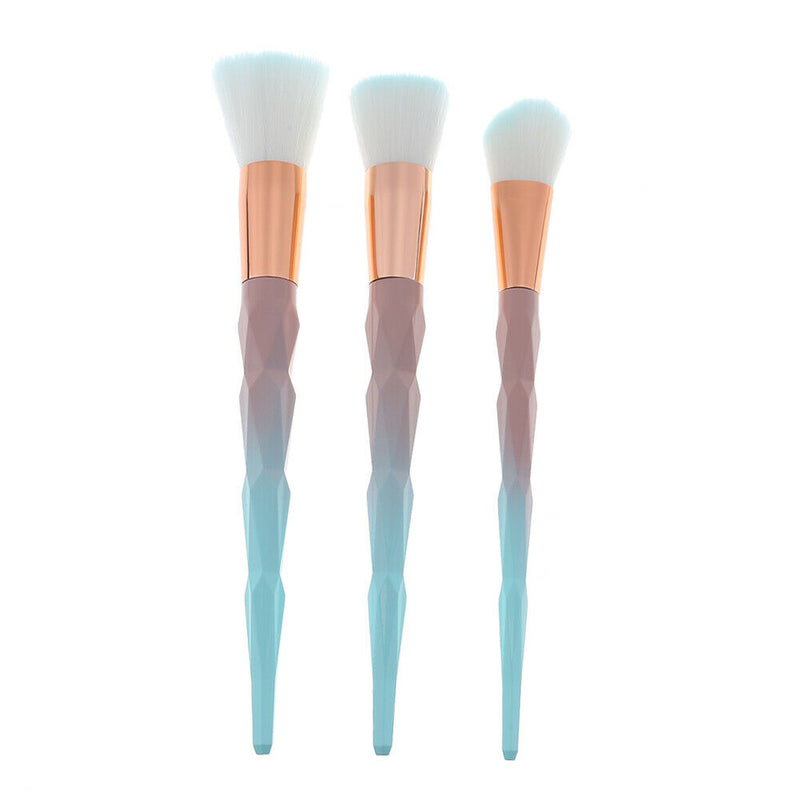3pcs Diamond Pink Gradient Green Makeup Brush