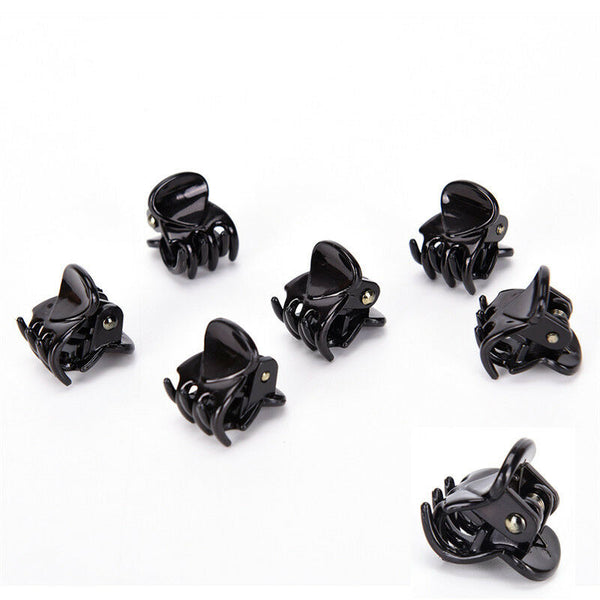 Fashion Women Girls 12pcs Black Plastic Mini Hairpin 6 Claws Hair Clip Clamp  Gn