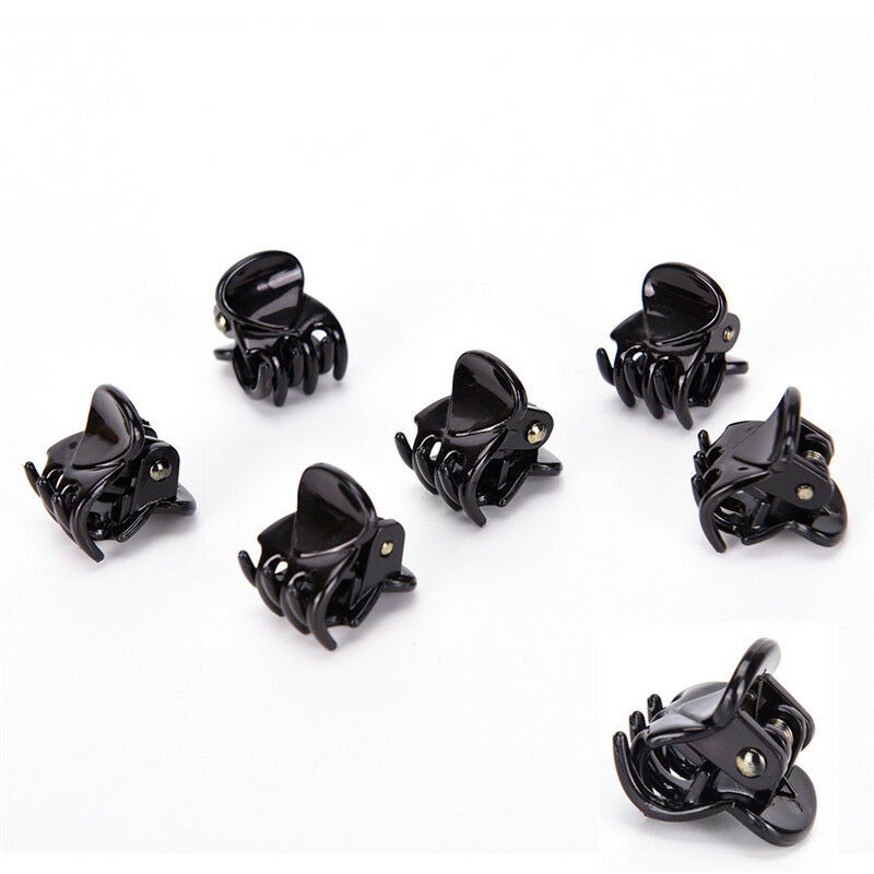 Fashion Women Girls 12pcs Black Plastic Mini Hairpin 6 Claws Hair Clip Clamp  Gn