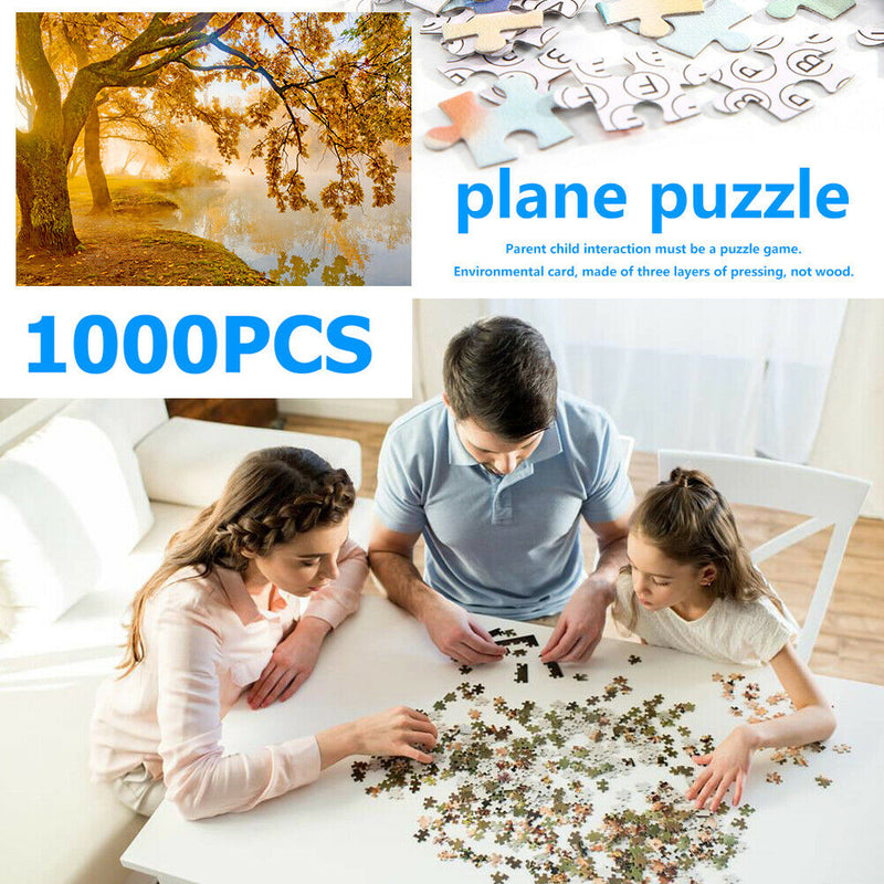 1000pcs DIY Paper Puzzle Autumn by River Jigsaw Adults Kids Assembling Toys