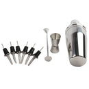 9Pcs Professional Cocktail Mixer Set Stainless Steel+Stir Bar Drinks Barten