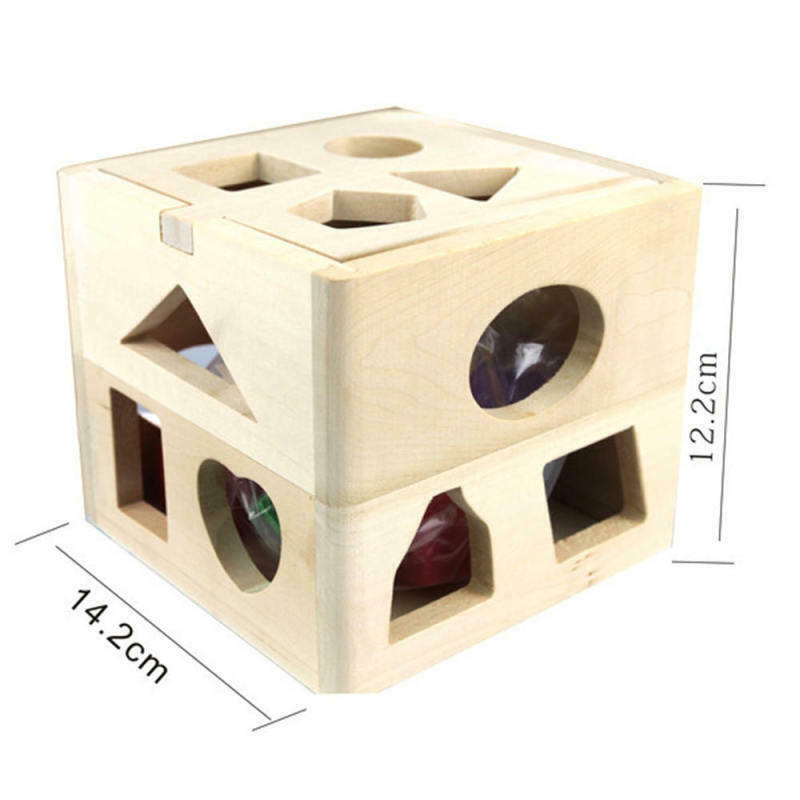 13 Holes Intelligence Baby Wooden Toys Box Geometry House Shape Cube Class TFC