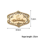 Retro Wood Eid Mubarak Hanging Ornament Muslim Ramadan Pendant Decor B6I7