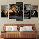 Modern Canvas Wall Art of Gallant Horse for your Living Room -5 Panel Size S