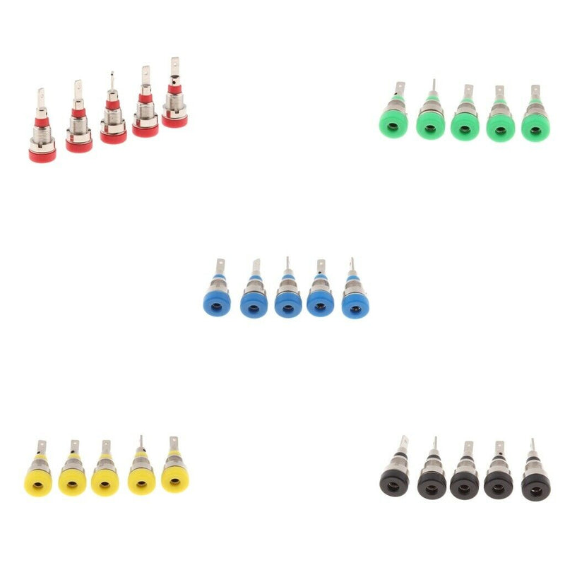 25Pcs 2mm Banana Plugs Female Jack Socket Plug Wire Connector