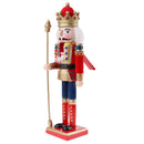 Exquisite Painted 30cm Classic Wooden Fluffy Costume Nutcracker Soldier King