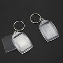 10x Clear Acrylic Plastic Blank Keyrings Insert Passport Photo Keychain Key