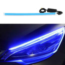 Dual Color LED Headlight Retrofit Switchback Strips Tube w/ Amber Turn 2PCS FMN