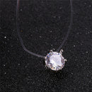 Fashion Women Crystal Necklace Invisible Line Zircon Clavicle Chain Necklace  Kw