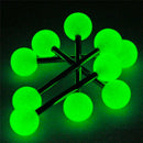 10PCS/Set Luminous Ball Barbell  Stud Tongue Rings Bars Body Piercing Jewelry  Z