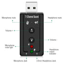 2pcs7.1 External USB Sound Card USB Headphone Audio Adapter Micphone Sound C Kw