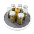 12in Turntable Kitchen Seasoning Storage Tray Rotating Organizer With Wide Base