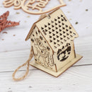 Christmas Led Light Wood House Decor Festival Home Hanging Ornament Holi 3C