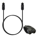 1m Digital Optical Audio Toslink Cable Cord +1 IN 2 OUT Splitter Adapter