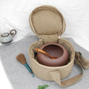 Zipper Closure Portable Canvas Waterproof Carry Bag Buddhism Singing Bowl Round