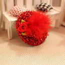Mini Hats Hair Clip Girl Feather Hairpin Shiny Cap Bobby Pin Random Color JR