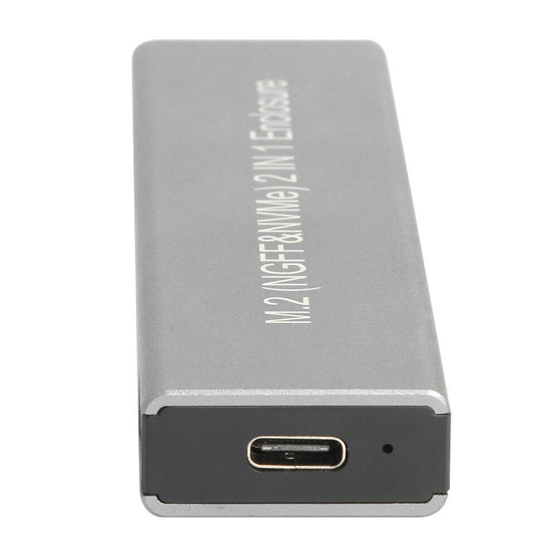 M.2 NVME PCIE SATA M/B Key SSD USB Type C Enclosure (USB-C To USB-A Cable)
