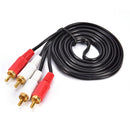 New 2RCA Male to 2RCA Male Audio Cable For Laptop HDTV DVD VCD Amplifier JR