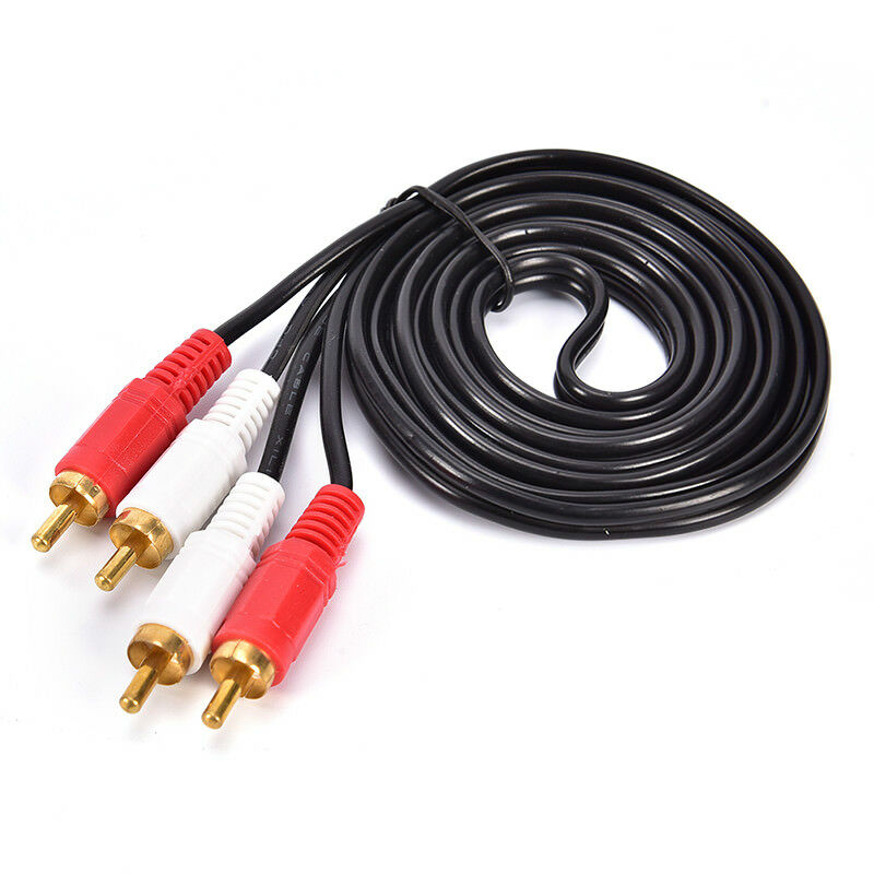 New 2RCA Male to 2RCA Male Audio Cable For Laptop HDTV DVD VCD Amplifier JR