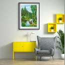 5D DIY Diamond Painting Forest Lake Full Drill Natural Landscape Embroidery