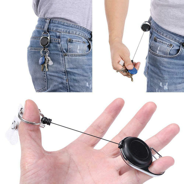 Back Clip Anti-lost Rope Burglar Retractable Keyring Keychains for Camping #gib