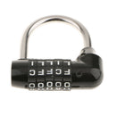 5 Letters Password Padlock Combination Lock Luggage Case Bag Lockers - Black