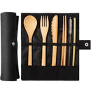 2 Set Bamboo Cutlery Flatware Set Bamboo Travel Utensils Include Reusable K