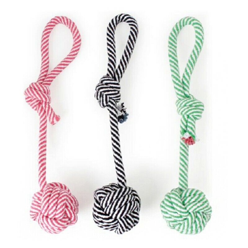 Dog Chew Toys Play Puppy Knot Fun Tough Strong Throw Pet Tug War Fetch Rope