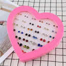 36 Pairs Crystal Women Stud Earrings Mixed Color Earrings Wholesale Jewelry