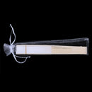 10x fan in white silk fabric + bamboo with gift bag in muslin for wedding p