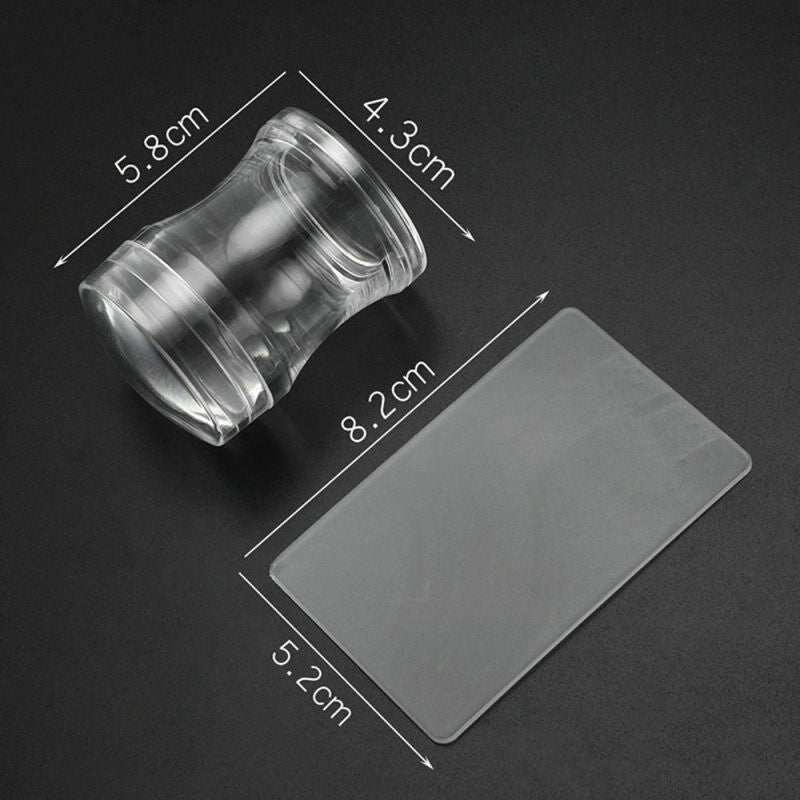 2pcs Clear Jelly Silicone Nail Art Stamper DIY Stamping Printing Manicure Tools