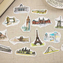 42 pcs Travel Around World Famous Building Craft Scrapbook Decorative Stick K4X8