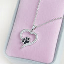 Hollow Pet Paw Print Necklace Cute Animal Dog Cat  Pendant Necklace Jewelry  Gw