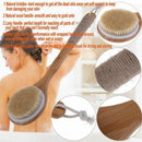 Dry Skin Body Brush Bath Exfoliating Brush Natural Bristles Back Scrubber w