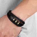 Leather Rope Bracelet Stainless Steel Leather Woven Bracelet Leather Multi-