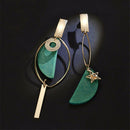 Asymmetrical Green Wooden Earrings Geometric Statement Earrings 2018 Women