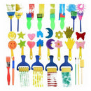 25 Pieces Kids Sponge Painting Brushes for Early Learning Mini Flower Spong