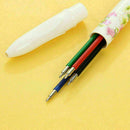 Multi Colour Ballpoint Pen 4 In 1 Retractable Red Black Green Blue Flower Z Z8L8