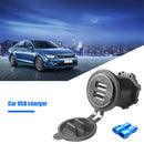 3.1A Dual USB Charger Socket with Touch Switch + 2 Terminals for Car Motorcycle