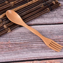 1pcs Quality Wooden Spoon Forks Set Natural Wood Cutlery Coffee Tea Spoons BX