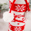 Christmas Knitted Red Wine Bottle Cover Bag Elk Snowflake Bottle Bag (01)